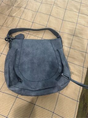 Jessica Simpson Gray Suede-Style Shoulder Hobo Bag